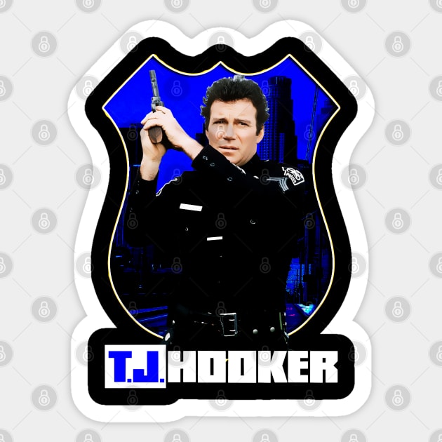 T J Hooker Inspired Cult TV Design Sticker by HellwoodOutfitters